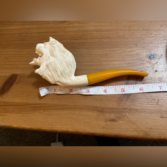 Meerschaum: O Mighty Lion and Sultan sepiolite vintage hand carved duo pipe set. - Picture 10 of 16